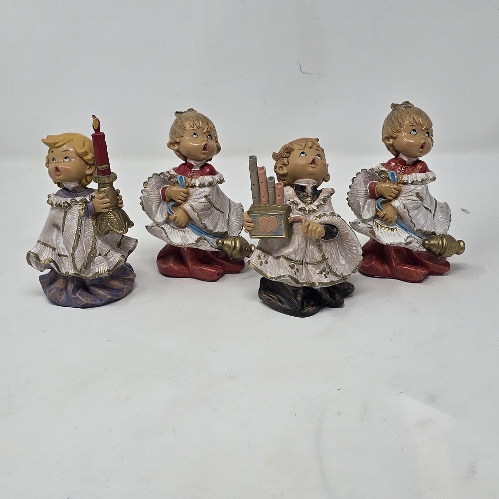 Vintage Fontanini simonetti choir‎ singers xmas figurines Italy set of 4